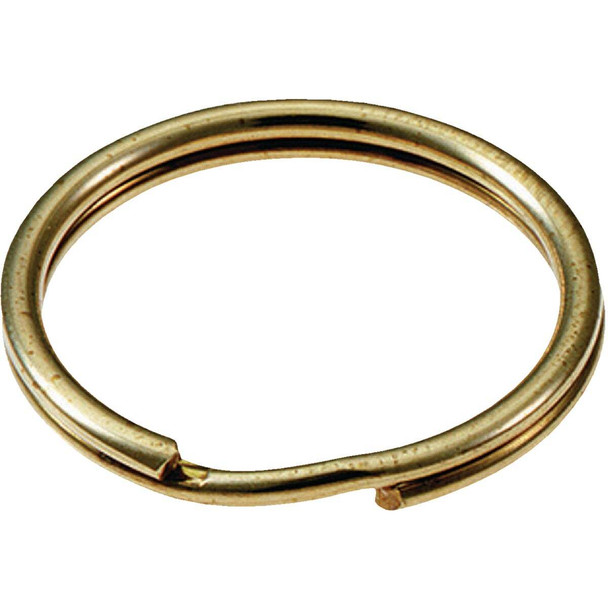 Lucky Line Tempered Steel Brass-Plated 1 In. Key Ring (2-Pack) 77402