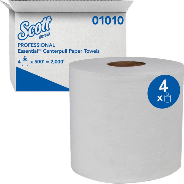 Scott Essential Center-Pull Flow Roll Towel (4-Count) 01010