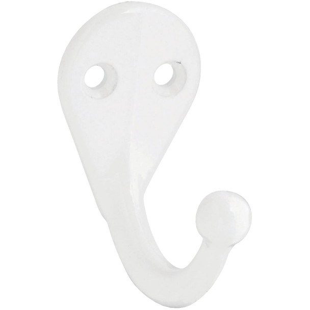 National Hardware White Single Cloth Wardrobe Hook, 2 per Card N248-377