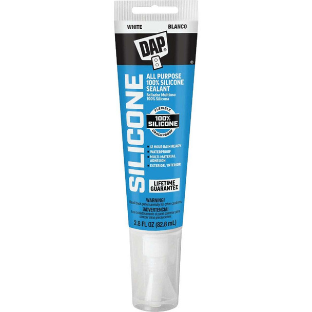 DAP 2.8 Oz. Window, Door & Siding Silicone Sealant, White 7079800752