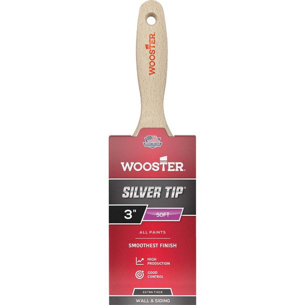 Wooster SILVER TIP 3 In. Flat Wall Varnish And Paint Brush 5223-3