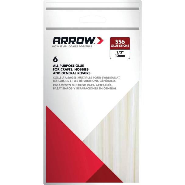 Arrow 4 In. Standard Clear Slow Set Hot Melt Glue (6-Pack) SS6