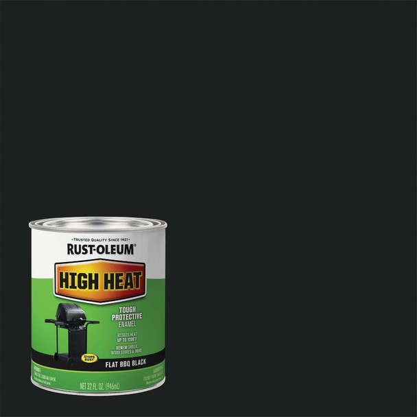 Rust-Oleum Flat High Heat Enamel, BBQ Black, 1 Qt. 7778502
