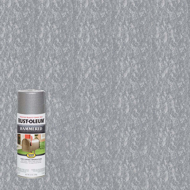 Rust-Oleum Stops Rust Silver Metallic 12 Oz. Hammered Finish Spray Paint 7213830