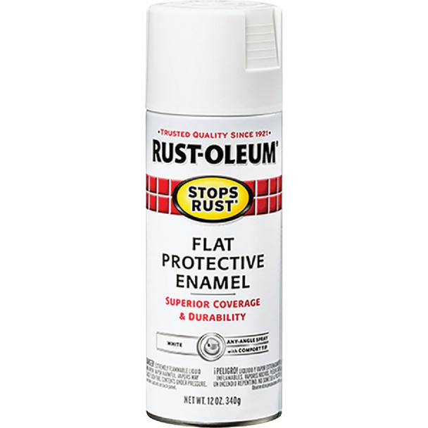Rust-Oleum Stops Rust White Flat 12 Oz. Anti-Rust Spray Paint 7790830