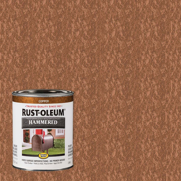 Rust-Oleum Stops Rust Hammered Paint, Copper, 1 Qt. 239074