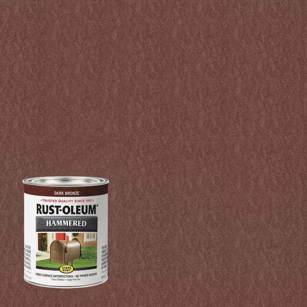 Rust-Oleum Stops Rust Hammered Paint, Dark Bronze, 1 Qt. 239075