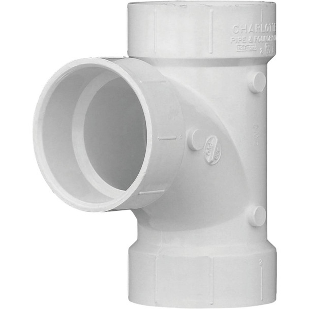 Charlotte Pipe 2 In. Schedule 40 Sanitary PVC Tee PVC 00400  1000HA