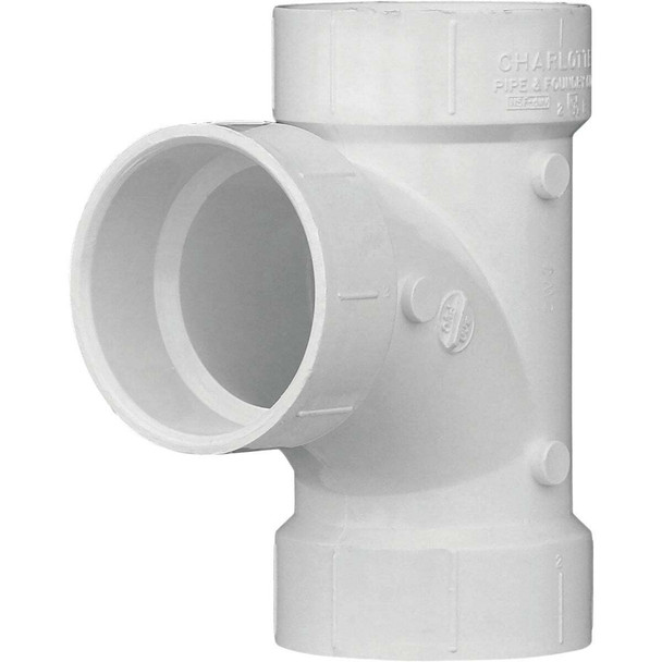 Charlotte Pipe 2 In. Schedule 40 Sanitary PVC Tee PVC 00400  1000HA