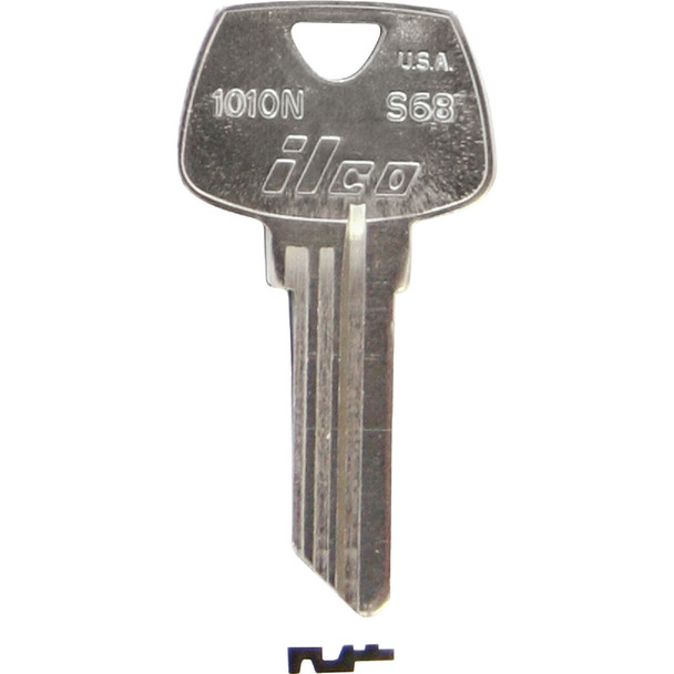 ILCO Sargent Nickel Plated House Key, S68 / 1010N (10-Pack) IAL4406300B