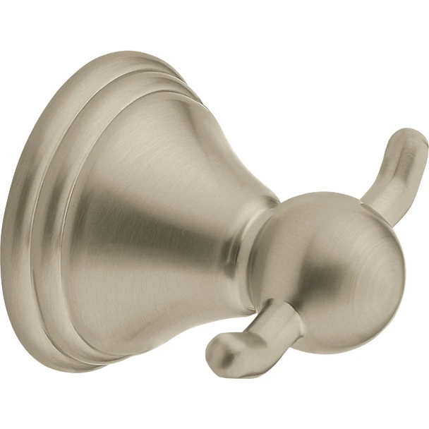 Moen Preston Double Robe Hook, Brushed Nickel DN8403BN
