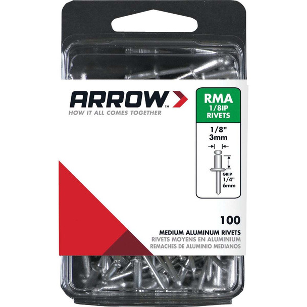 Arrow 1/8 In. x 1/4 In. Aluminum Rivet (100-Count) RMA1/8IP