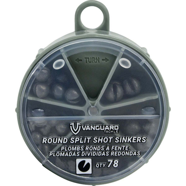 Vanguard 78-Piece Round Split Shot Sinker Kit Assortment VRNDSS-78