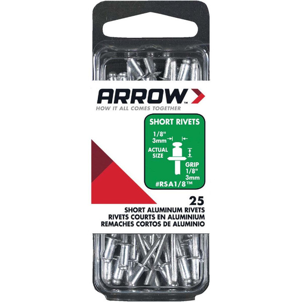 Arrow 1/8 In. x 1/8 In. Aluminum Rivet (25-Count) RSA1/8