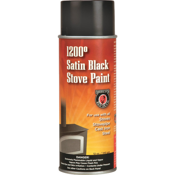 Meeco's Red Devil Black Satin 12 Oz. High Heat Spray Paint 405