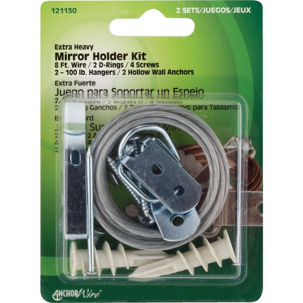 Hillman Anchor Wire Heavy-Duty Mirror And Picture Hanger Kit 121130 Pack of 5