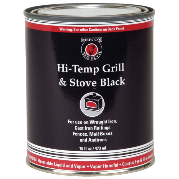 Meeco's Red Devil Satin High Heat Grill and Black Stove Enamel, Black, 1 Pt. 403