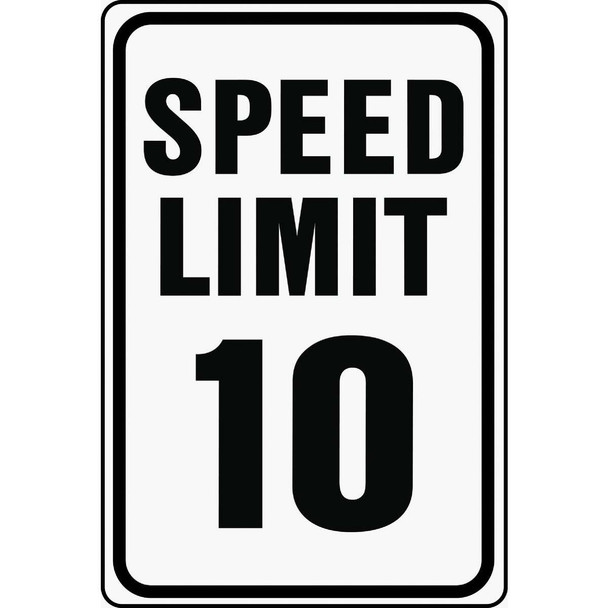 Hy-Ko Heavy-Duty Aluminum Sign, Speed Limit 10 HW-10