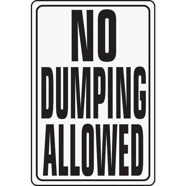 Hy-Ko Heavy-Duty Aluminum Sign, No Dumping Allowed HW-4