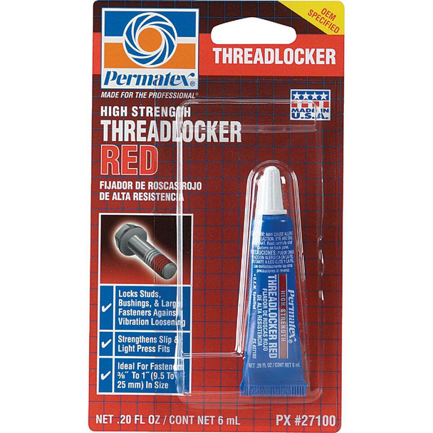 PERMATEX 0.2 Oz. Red High Strength Threadlocker 27100