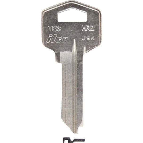 ILCO Harloc Nickel Plated House Key, HR2 / TE3 (10-Pack) IAL00000012