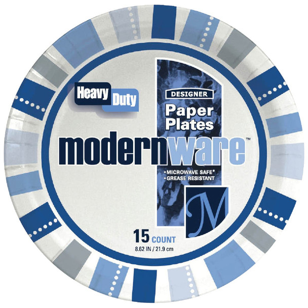 AJM 9 In. ModernWare Paper Plate (15-Count) DP9MW032015AGI