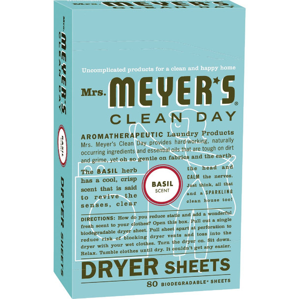 Mrs. Meyer's Clean Day Basil Dryer Sheet (80-Count) 14448
