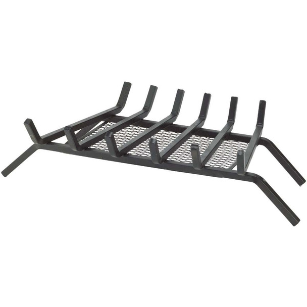Home Impressions 27 In. Steel Fireplace Grate with Ember Screen FG-1010