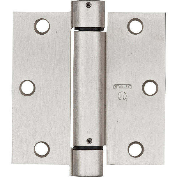 National Hardware 3-1/2 In. Satin Nickel Square Spring Door Hinge N350-777