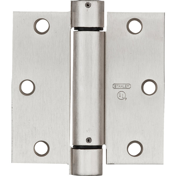 National Hardware 3-1/2 In. Satin Nickel Square Spring Door Hinge N350-777