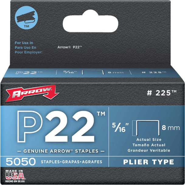 Arrow P22 Plier Type Staple, 5/16 In. (5050-Pack) 225