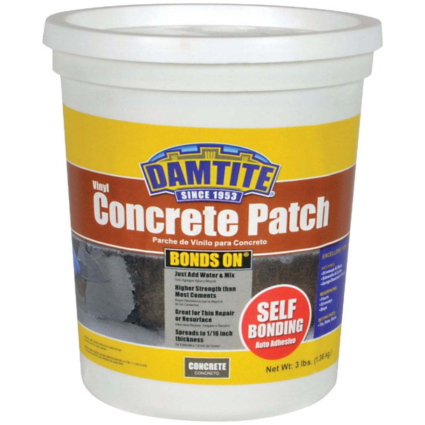 Damtite BondsOn 3 Lb. Gray Ready-to-Use Vinyl Concrete Patch 04003
