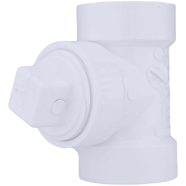 Charlotte Pipe 1-1/2 In. Test PVC Tee with Hex Plug PVC 00444X 0600HA
