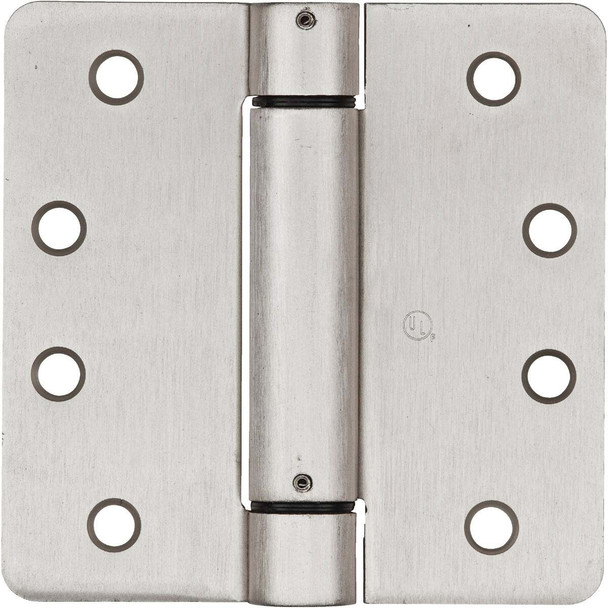National Hardware 4 In. Satin Nickel 1/4 In. Radius Spring Door Hinge N350-868