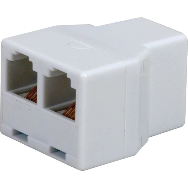 RCA White 2-Line Phone Splitter Jack TP270WHR