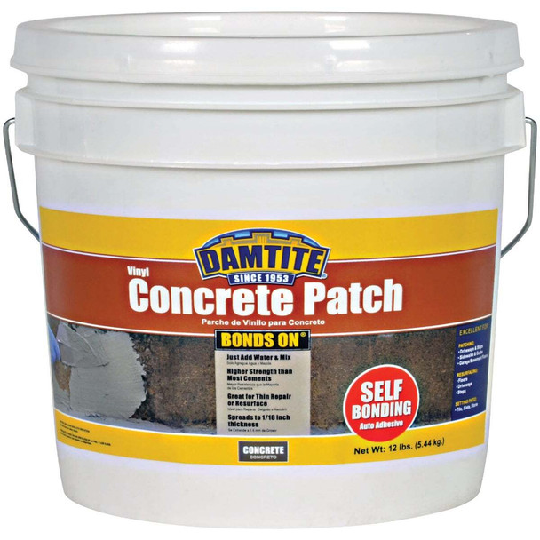 Damtite BondsOn 12 Lb. Gray Ready-to-Use Vinyl Concrete Patch 04012