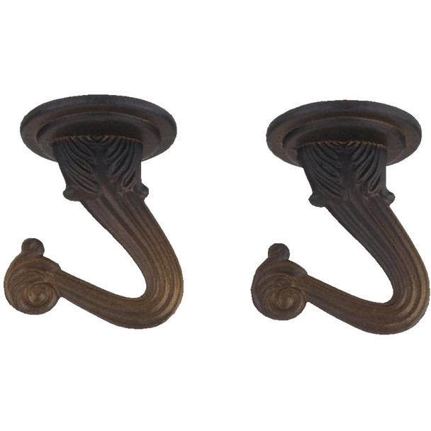 Westinghouse 1-1/2 In. Oil Rubbed Bronze Steel Swag Hook (2-Pack) 70454
