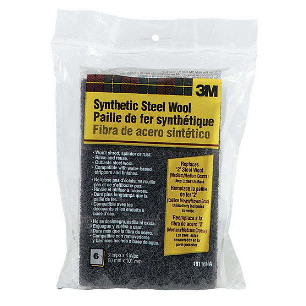 3M Synthetic Steel Wool Pads, #2 Medium, 2 In. x 4 In. 10116NA