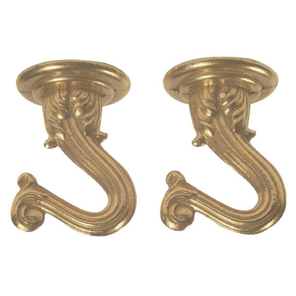 Westinghouse 1-1/2 In. Polished Brass Steel Swag Hook (2-Pack) 70450