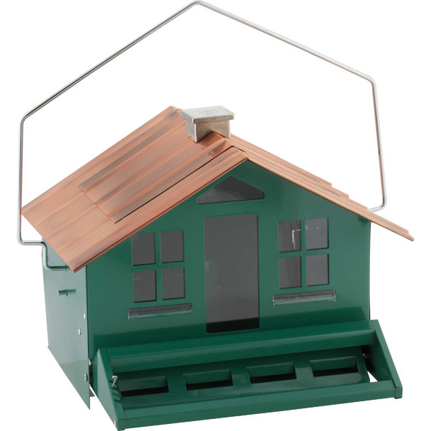 Perky-Pet Squirrel-Be-Gone Green Metal 12 Lb. Capacity Bird Feeder 339