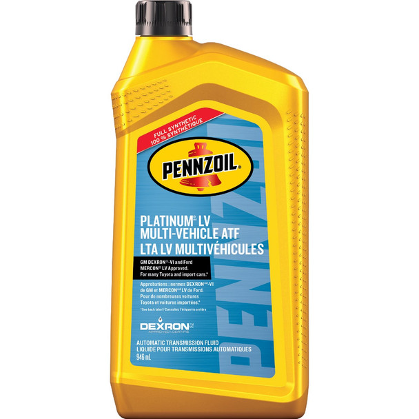 Pennzoil Platinum LV 1 Qt. Multi-Vehicle Automatic Transmission Fluid Pack of 6