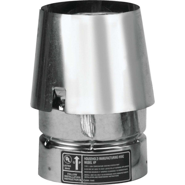 SELKIRK VP Pellet Pipe 3 In. x 5-3/4 In. Galvanized Stove Pipe Cap 243803