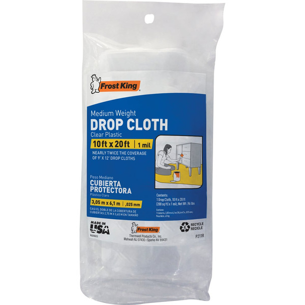 Frost King Medium Density Polyethylene 10 Ft. x 20 Ft. 1 mil Drop Cloth P211R