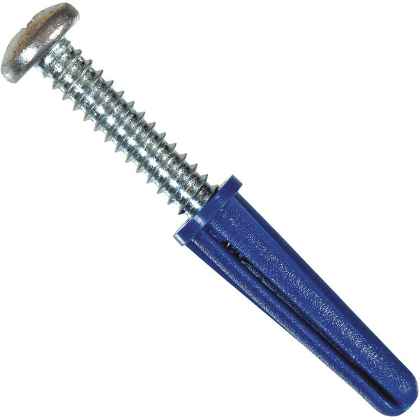 Hillman #8 - #10 Thread x 7/8 In. Blue Conical Plastic Anchor (6-Count) 5063