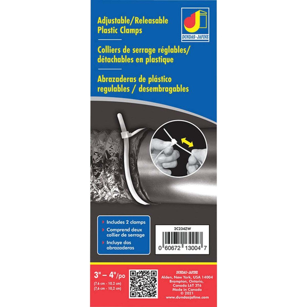 Dundas Jafine 3 In. to 4 In. Plastic Duct Clamp 2C234ZW