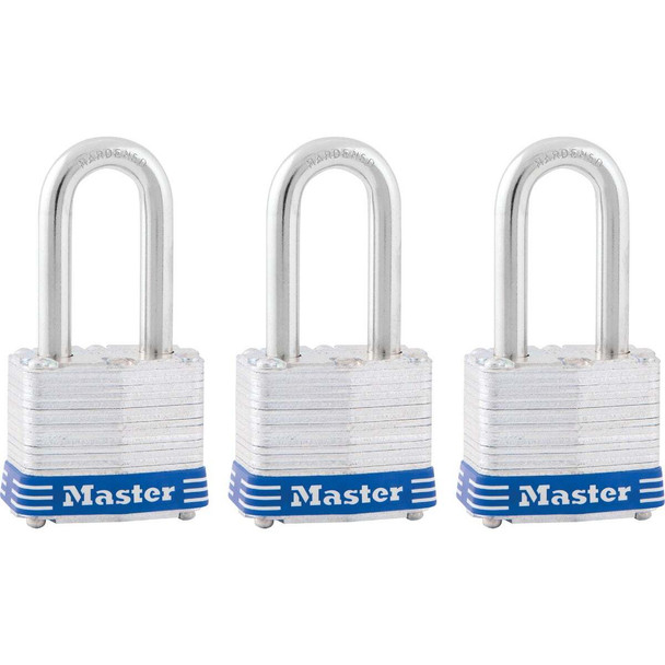 Master Lock 1-9/16 In. Laminated Steel Keyed Padlock (3-Pack) 3TRILF