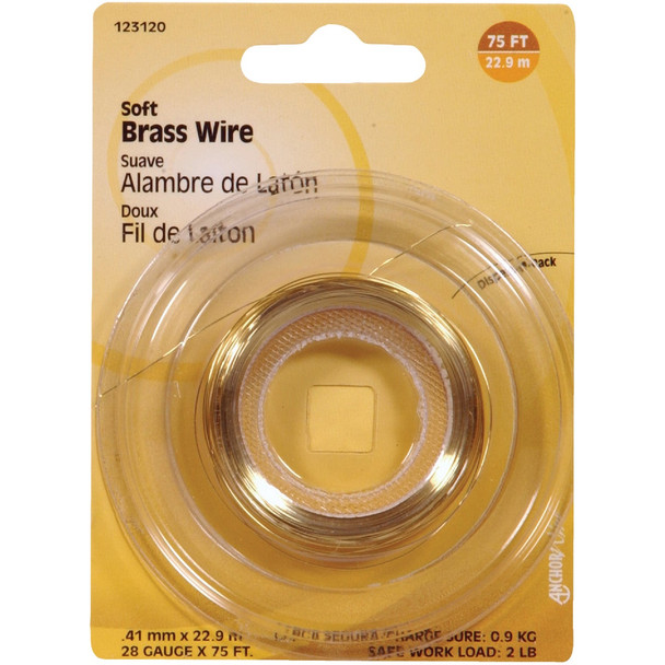 Hillman Anchor Wire 75 Ft. 28 Ga. Soft Brass General Purpose Wire 123120