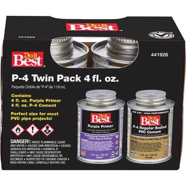 Do it Best 4 Oz. Regular Bodied Purple PVC Cement 19532