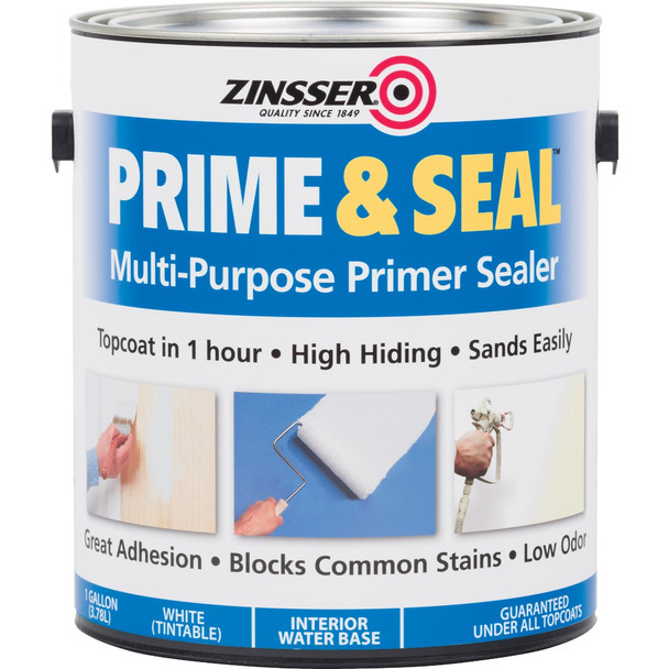 Zinsser Interior Prime & Seal Water-Based Primer, White, 1 Gal. 1801