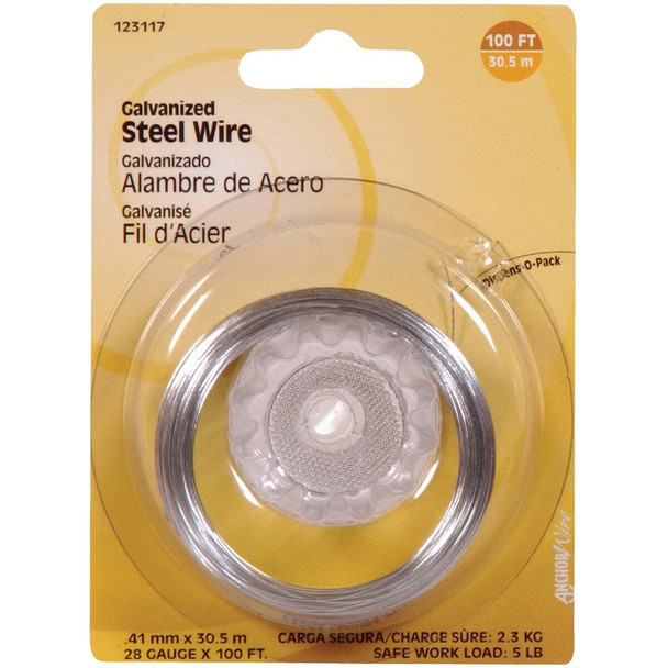 Hillman Anchor Wire 100 Ft. 28 Ga. Galvanized Steel General Purpose Wire 123117